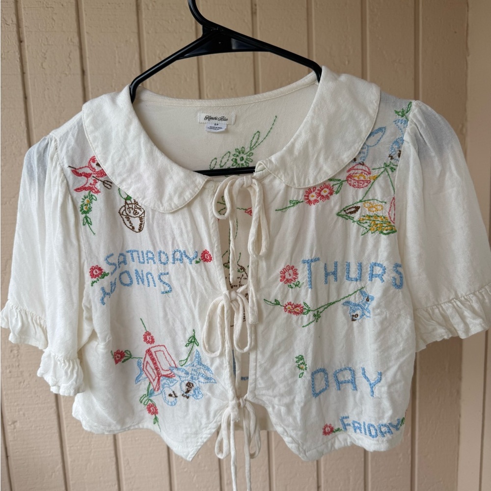 Kimchi Blue White Embroidered Blouse